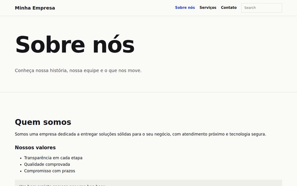 Tema Vitrine do Alicerce CMS